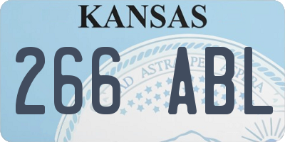 KS license plate 266ABL