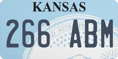 KS license plate 266ABM