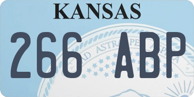 KS license plate 266ABP