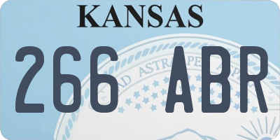 KS license plate 266ABR