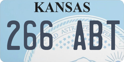 KS license plate 266ABT