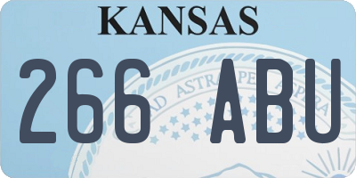 KS license plate 266ABU