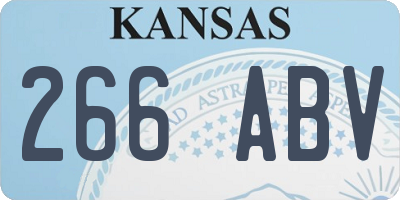 KS license plate 266ABV