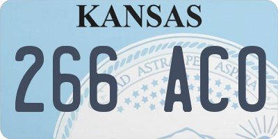 KS license plate 266ACO