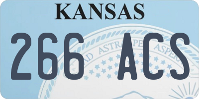 KS license plate 266ACS