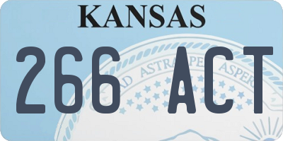 KS license plate 266ACT