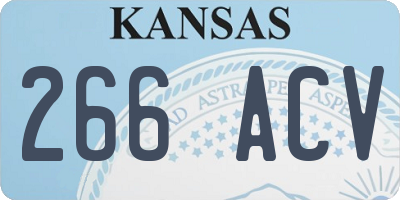 KS license plate 266ACV