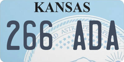 KS license plate 266ADA