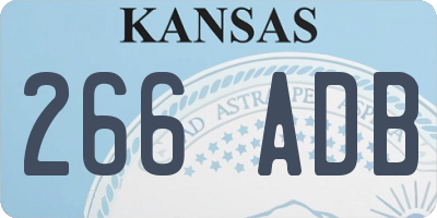 KS license plate 266ADB