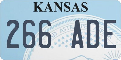 KS license plate 266ADE