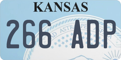 KS license plate 266ADP