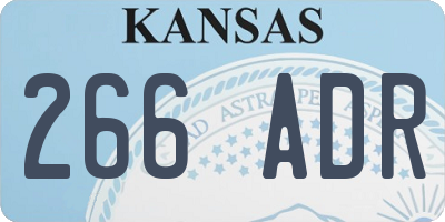 KS license plate 266ADR