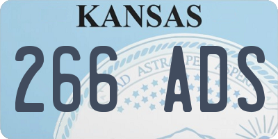 KS license plate 266ADS
