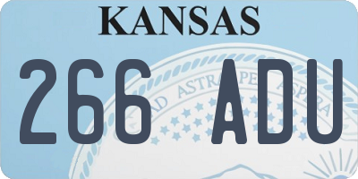 KS license plate 266ADU