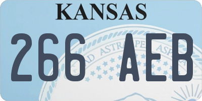 KS license plate 266AEB
