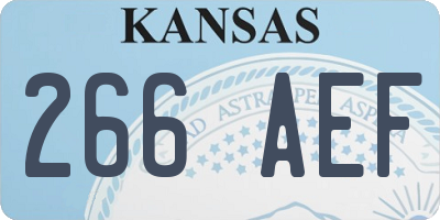 KS license plate 266AEF