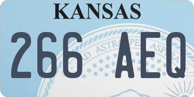 KS license plate 266AEQ