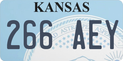 KS license plate 266AEY