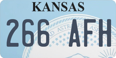 KS license plate 266AFH