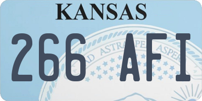 KS license plate 266AFI