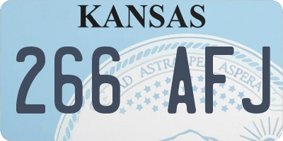 KS license plate 266AFJ