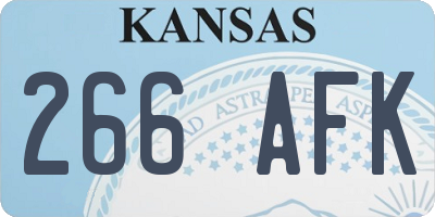KS license plate 266AFK