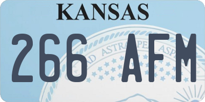 KS license plate 266AFM