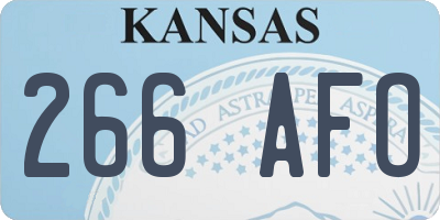 KS license plate 266AFO