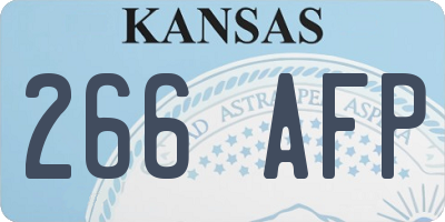 KS license plate 266AFP