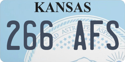 KS license plate 266AFS