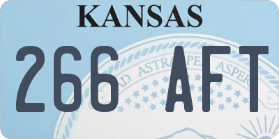 KS license plate 266AFT