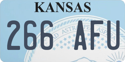 KS license plate 266AFU