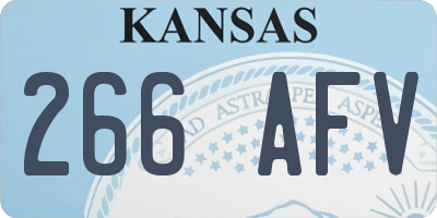 KS license plate 266AFV