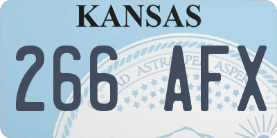 KS license plate 266AFX