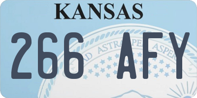 KS license plate 266AFY