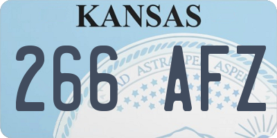 KS license plate 266AFZ