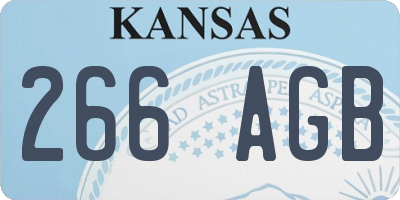 KS license plate 266AGB