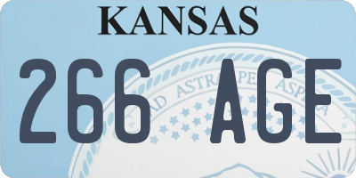 KS license plate 266AGE