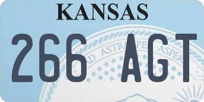 KS license plate 266AGT