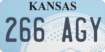 KS license plate 266AGY