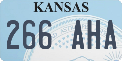 KS license plate 266AHA