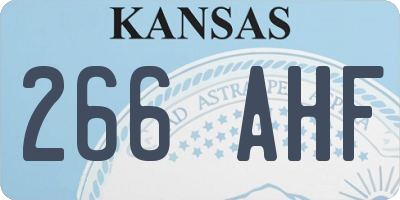 KS license plate 266AHF