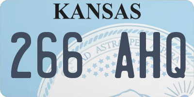 KS license plate 266AHQ