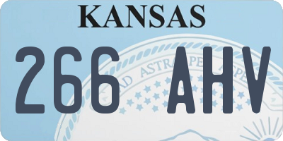 KS license plate 266AHV