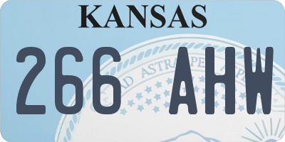 KS license plate 266AHW