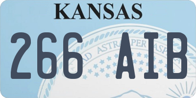 KS license plate 266AIB