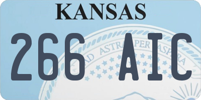 KS license plate 266AIC