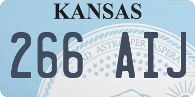 KS license plate 266AIJ