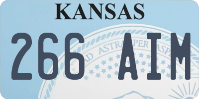 KS license plate 266AIM