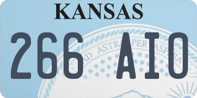 KS license plate 266AIO